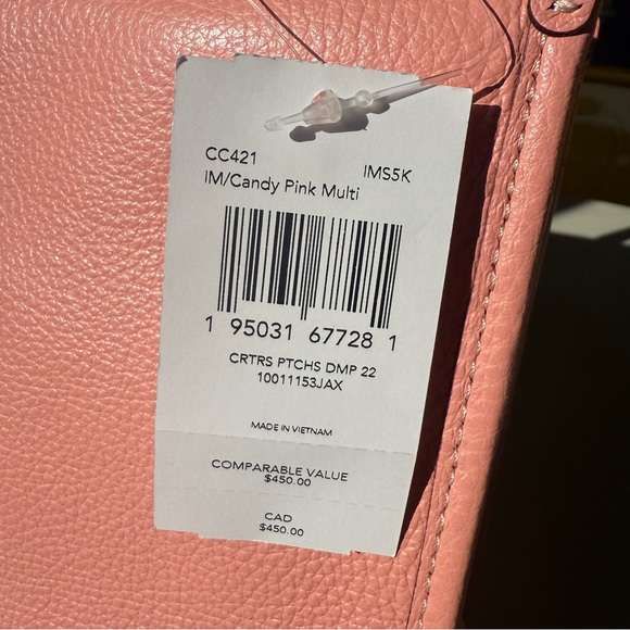 Coach CC421 Dempsey Tote 22 With Creature Patches Leather Candy Pink cat - Picture 10 of 10